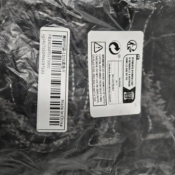 Shein Raw Edge Letter Denim Tote‎ Bag in Black - Picture 3 of 6